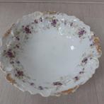 Mooie antieke schaal met bloemen en goud, diameter 27 cm, Verzenden