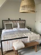 2 persoons bed, Ophalen, Gebruikt, 90 cm, Wit