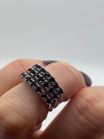 A299 Prachtige zilveren ring rode stenen maat 15,5, Sieraden, Tassen en Uiterlijk, Ringen, Ophalen of Verzenden, Kleiner dan 17