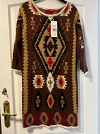 Jurk merk van *  Derhy met Aztec Patroon, Kleding | Dames, Ophalen of Verzenden, Zo goed als nieuw, Maat 38/40 (M), Bruin