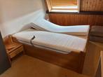 Elektrische lattenbodems (incl matras en ombouw), Ophalen, Gebruikt, Bruin, Tweepersoons