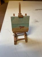 Mini Schildersezel met Schilderij - 24 cm, Ophalen, Gebruikt, Ezel