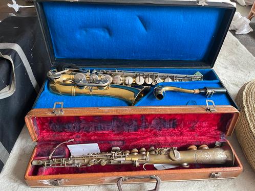 Tenor & Sopraan Saxofoon - Opknappers/Decoratie, Muziek en Instrumenten, Blaasinstrumenten | Saxofoons, Gebruikt, Overige typen