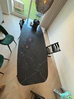 Eettafel Marmer zwart 240x90 licht ovaal, Huis en Inrichting, Tafels | Eettafels, Ophalen, Overige materialen, Gebruikt, 200 cm of meer