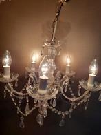 Kroonluchter 5-arms transparant, Ophalen, Zo goed als nieuw, Metaal