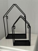 2 zwart metalen huisjes om aan de muur te hangen, Ophalen of Verzenden