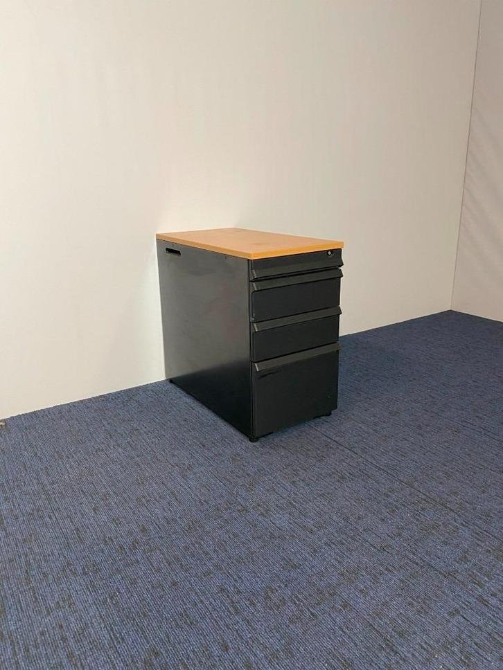 2 x Ladekast / Standcontainer Ahrend, zwart, beuken blad, Huis en Inrichting, Kasten | Ladekasten, Gebruikt, Minder dan 100 cm