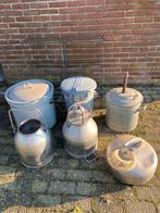 Diverse zinken en rvs artikelen, Tuin en Terras, Tuinwanddecoratie, Ophalen, Zo goed als nieuw