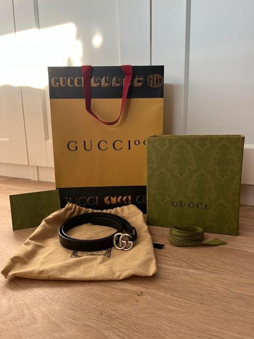 Gucci riem Marmont Zilver (small), Kleding | Dames, Riemen en Ceinturen, Zo goed als nieuw, 80 tot 90 cm, Minder dan 3 cm, Zwart