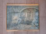 Ingelijste prent van Anton Pieck 'de bakkerij', Ophalen of Verzenden, 1980 tot heden, Zo goed als nieuw, Overige onderwerpen