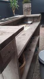 Mooie steigerhouten bar / buitenkeuken, Tuin en Terras, Buitenkeukens, Ophalen, Zo goed als nieuw, Houtskool, Vrijstaand