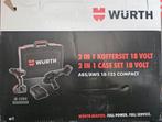 Wurth ABS 18 COMPACT 2-in-1 M-CUBE koffer set 5-delig, Ophalen of Verzenden, Nieuw
