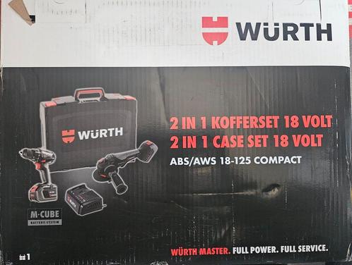 Wurth ABS 18 COMPACT 2-in-1 M-CUBE koffer set 5-delig, Doe-het-zelf en Verbouw, Gereedschap | Boormachines, Nieuw, Ophalen of Verzenden