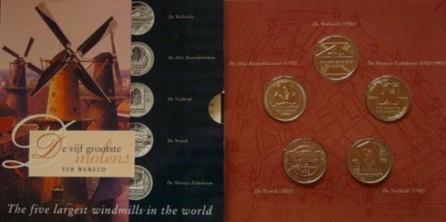 Schiedam Molenset Muntset 1998, Postzegels en Munten, Penningen en Medailles, Overige materialen, Nederland, Verzenden
