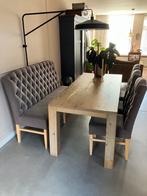 Eetkamer set: Tafel, eetbank en 3 stoelen (opknappers), Huis en Inrichting, Ophalen, Gebruikt, Minder dan 4 stoelen