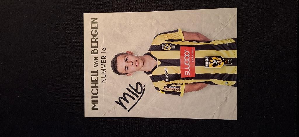 Spelerskaart met handtekening Mitchell van Bergen # Vitesse, Verzenden, Nieuw, Vitesse, Spelerskaart