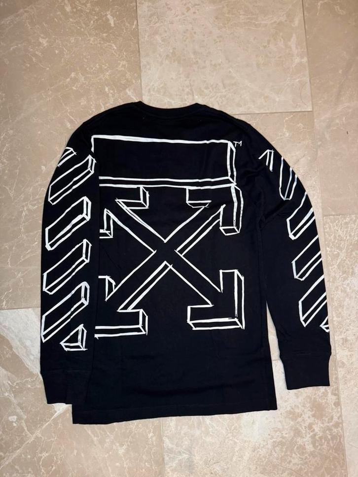 Off-White Wave Outline Arrow Trui, Kleding | Heren, Truien en Vesten, Zo goed als nieuw, Maat 46 (S) of kleiner, Zwart, Ophalen of Verzenden