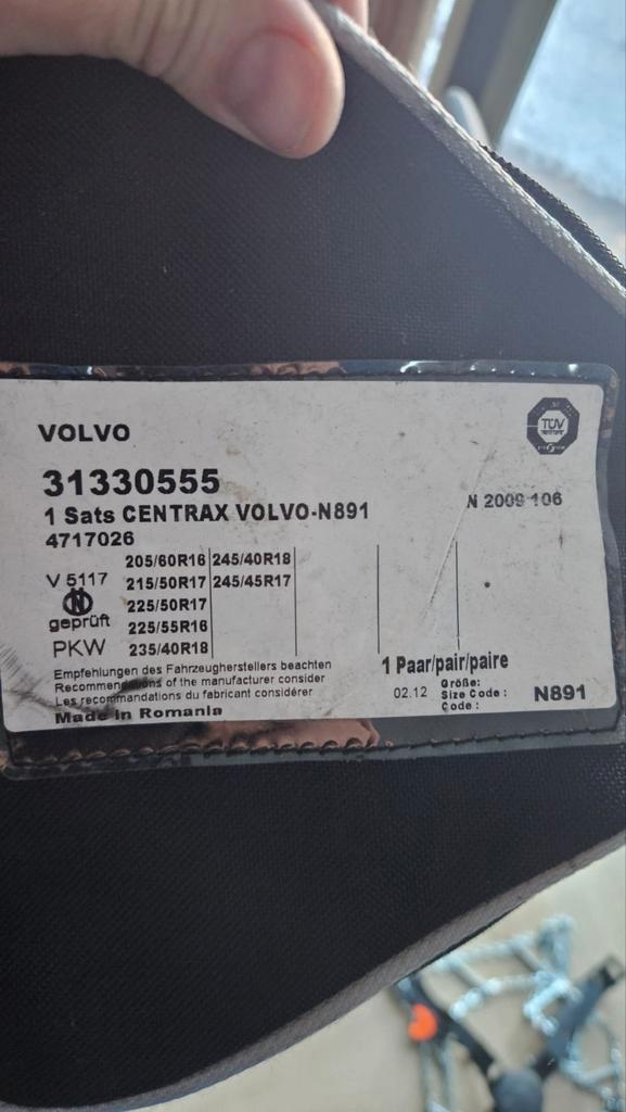 Volvo Centrax N-891 Sneeuwkettingen - Complete Set, Auto diversen, Sneeuwkettingen, Zo goed als nieuw, Ophalen of Verzenden