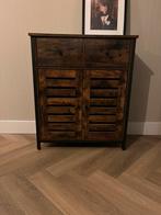 Kast zwart stalen frame met shutter deurtjes en een lade, Huis en Inrichting, Kasten | Ladekasten, Ophalen, 50 tot 100 cm, Zo goed als nieuw