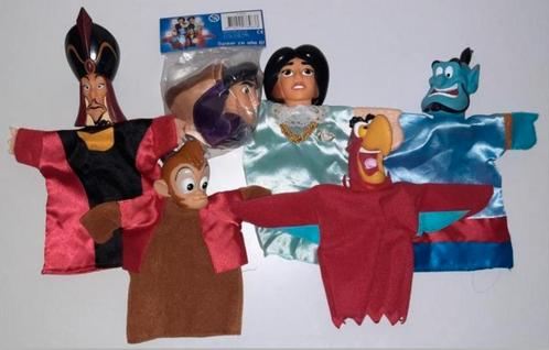 Aladdin 6x handpoppen complete set uitgave AH, Verzamelen, Disney, Zo goed als nieuw, Beeldje of Figuurtje, Overige figuren, Ophalen of Verzenden