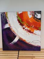 Cobra Art Schilderij Paars Oranje 100x100, Antiek en Kunst, Ophalen of Verzenden
