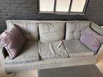 Tuinbank + 2 poefjes, Tuin en Terras, Ophalen, Gebruikt, Bank, Loungeset