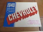 Getekende folder Chevrolet-modellen 1940, zeer mooi!, Chevrolet, Chevrolet, Ophalen of Verzenden, Zo goed als nieuw
