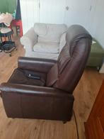 Staopstoel electrisch donkerbruin leer., Huis en Inrichting, Banken | Sofa's en Chaises Longues, Ophalen, Gebruikt, Eenpersoons