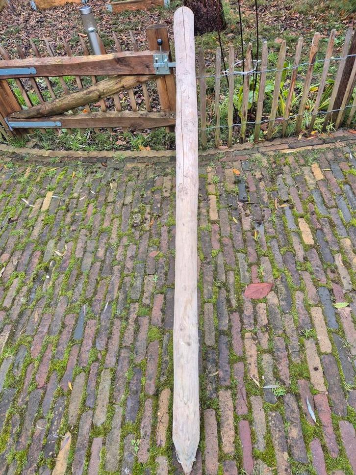 Houten Palen - 9 stuks 2 meter, Tuin en Terras, Tuinhekken en Hekwerk, Gebruikt, Tuinhek, Hout, Ophalen