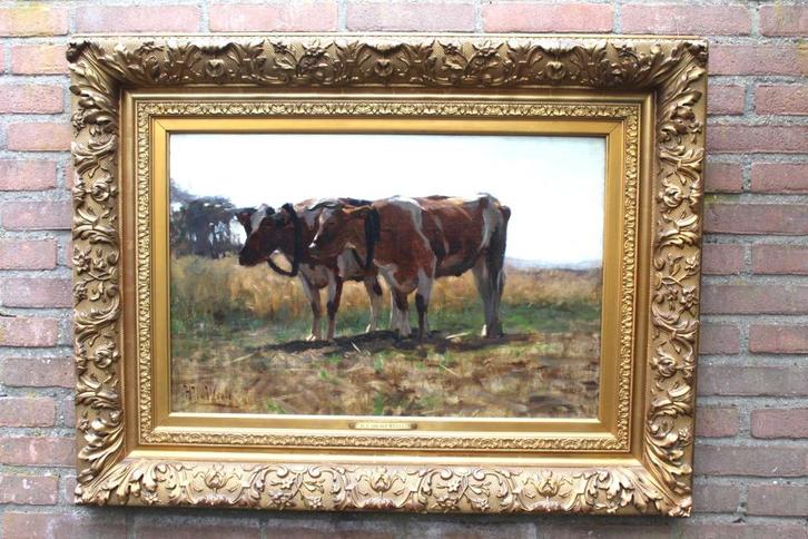 HJ van der Weele - 1852-1930, Antiek en Kunst, Kunst | Schilderijen | Klassiek, Ophalen of Verzenden