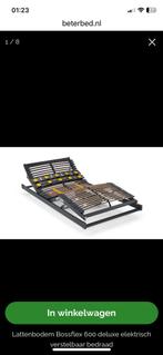 Lattenbodem Bossflex 600 deluxe elektrisch draadloos + poten, Ophalen, Eenpersoons, Nieuw, 80 cm