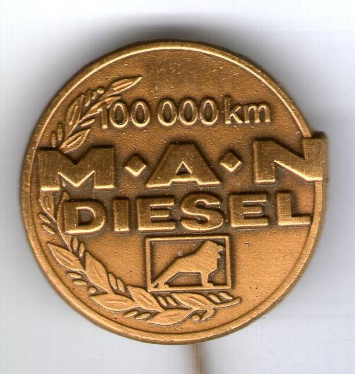 M.A.N. 100000 KM koper. vrachtwagen speldje( E_023 ), Verzamelen, Speldjes, Pins en Buttons, Zo goed als nieuw, Speldje of Pin