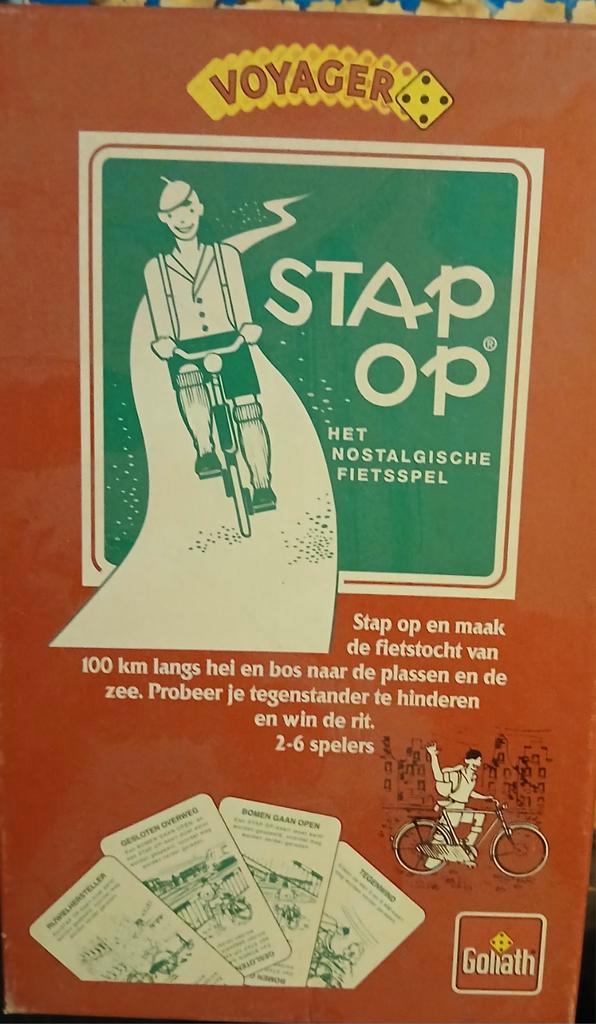 Stap Op! - Nostalgisch Fietsspel van Goliath, Hobby en Vrije tijd, Gezelschapsspellen | Bordspellen, Gebruikt, Drie of vier spelers