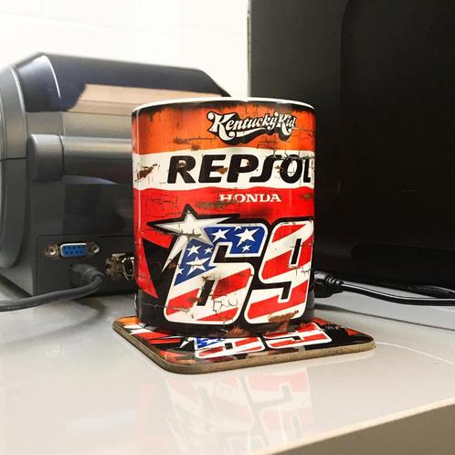 ✅ Nicky Hayden Repsol Honda mok Vintage olie Motorsport, Verzamelen, Automerken, Motoren en Formule 1, Nieuw, Motoren, Ophalen of Verzenden