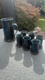 Aardewerk set, 6 bekers met een karaf., Ophalen of Verzenden