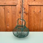 Draadmand groen metaal eiermand Frankrijk origineel brocante, Antiek en Kunst, Ophalen of Verzenden