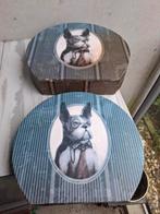 Set van 2 decoratieve koffers met hondenprint, Overige materialen, Minder dan 50 cm, Gebruikt, Minder dan 50 cm