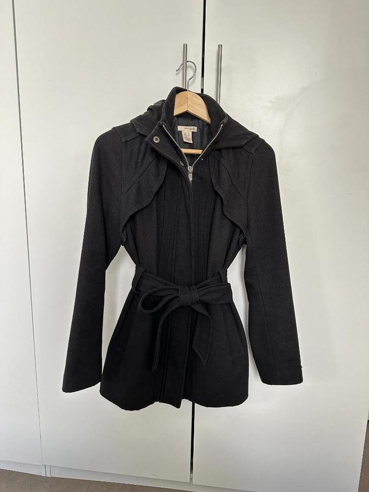 DKNY wollen winterjas dames - maat S, Kleding | Dames, Jassen | Winter, Gedragen, Maat 36 (S), Zwart, Ophalen of Verzenden