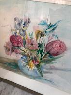 Aquarel bloemstilleven J. Cooijmans in lijst met glas., Ophalen, Zo goed als nieuw, Schilderij, Minder dan 50 cm