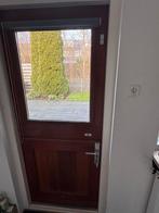 Hardhouten boeren buitendeur met HR ++ Glas, Ophalen, Gebruikt, 80 tot 100 cm, Buitendeur