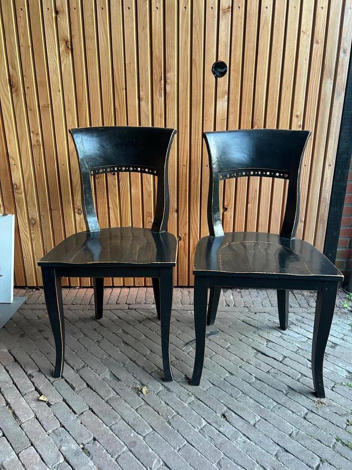 5 stuks eetkamer stoelen, Huis en Inrichting, Stoelen, Gebruikt, Vijf, Zes of meer stoelen, Hout, Zwart, Ophalen