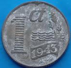1 cent 1943 Zink - Wilhelmina, Verzenden, Koningin Wilhelmina, 1 cent, Losse munt