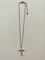 Swarovski ketting met kruis hanger, Gebruikt, Ophalen of Verzenden, Zilver