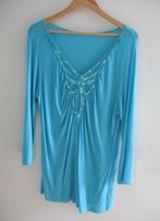 Aqua tricot shirt met borduur en pailletten, maat L, Kleding | Dames, Blouses en Tunieken, Oosterveldweg 15, 7274 DZ, Maat 42/44 (L)