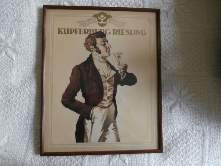 Oude reclame affiche van Kupferberg Riesling jaren 20, Antiek en Kunst, Curiosa en Brocante, Ophalen of Verzenden