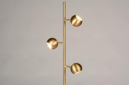 vloerlamp goud messing bollen bed bank fauteuil stoel lamp, Huis en Inrichting, Lampen | Vloerlampen, Nieuw, Metaal, Ophalen of Verzenden