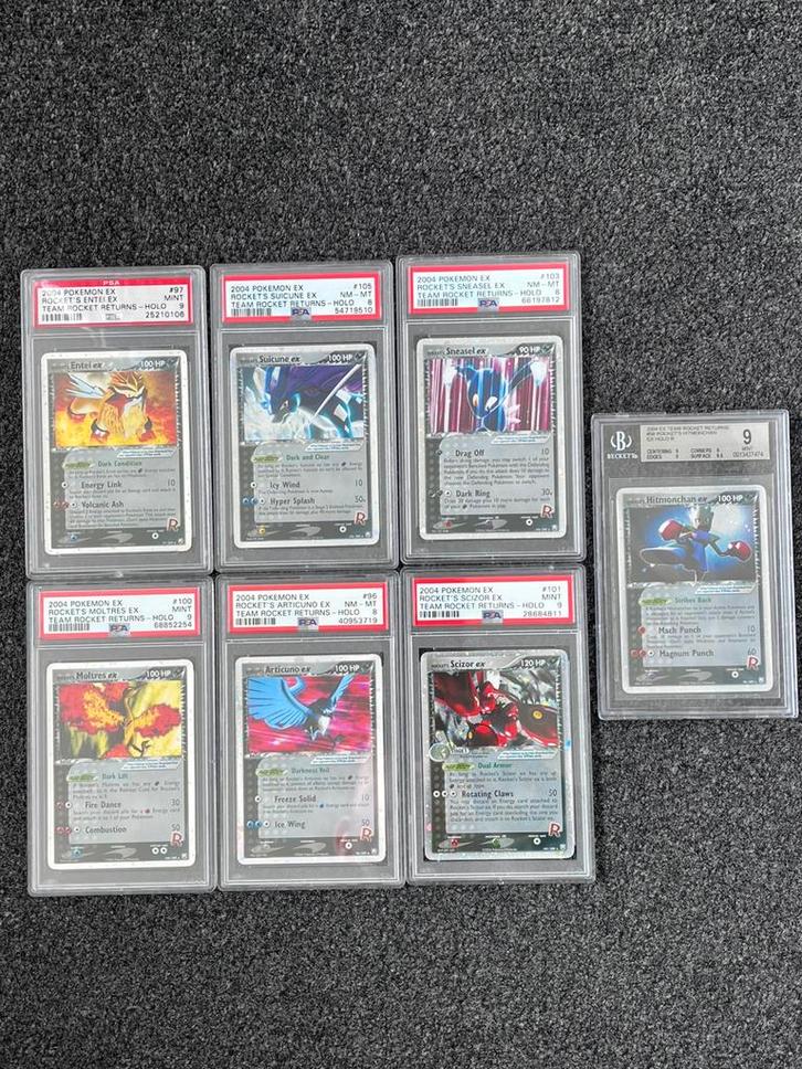 Pokémon 7 Team Rocket Returns Slabs - ook los te koop!, Hobby en Vrije tijd, Verzamelkaartspellen | Pokémon, Zo goed als nieuw