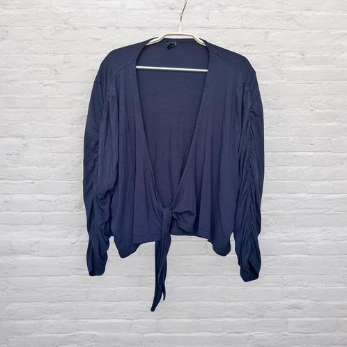 Yoek Bolero Vest Maat XXL Donkerblauw Gesmokte Mouw, Kleding | Dames, Grote Maten, Zo goed als nieuw, Trui of Vest, Blauw, Verzenden