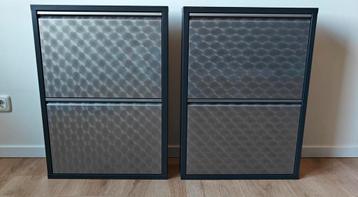 2 stuks Schoenenkast bodi 2-vaks antraciet/metaal