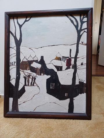 Schilderij Winterlandschap Gesigneerd beschikbaar voor biedingen